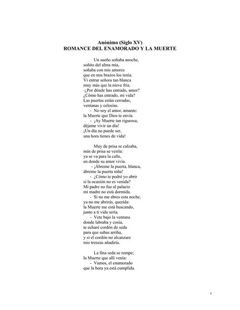 romance del enamorado y la muerte letra